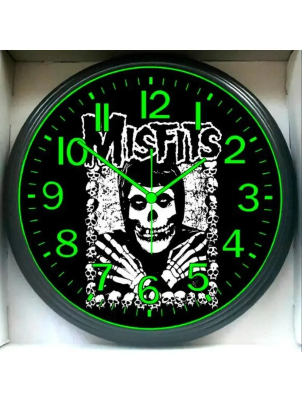 Misfits Music Studio Lounge Glow in the Dark Wall Clock NEW!